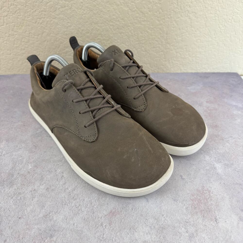 Xero Shoes Glenn Shoes Mens 10 Brown Leather Barefoot Minimalist Sneakers
